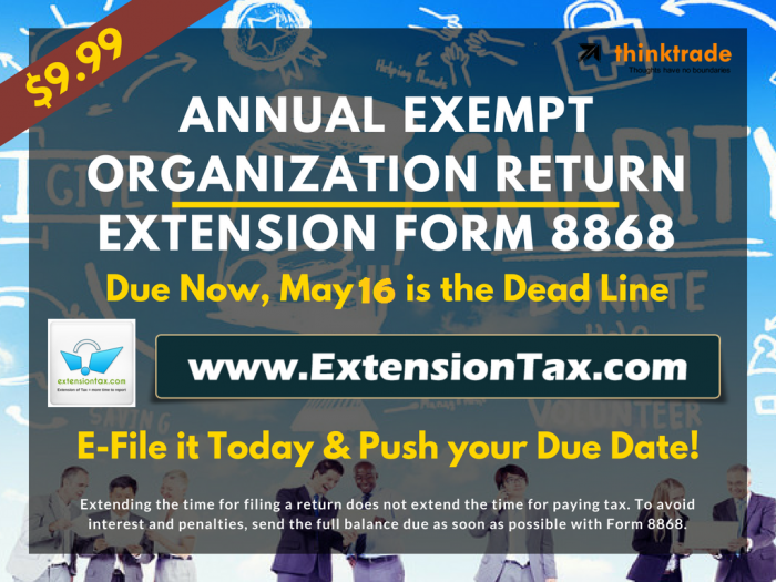 Annual exempt organization extension return